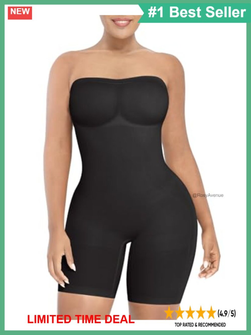 Strapless Shapewear Bodysuit Tummy Control Seamless Shaping